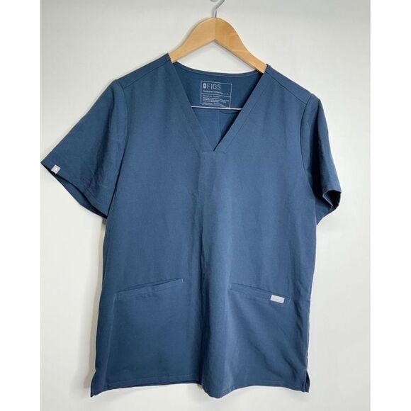 FIGS Technical Collection Scrub Top V-Neck Short Sleeve Pockets Women's L - Picture 2 of 6